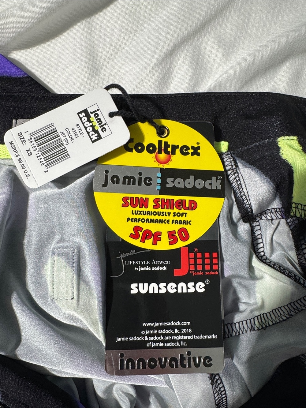 NWT Jamie Sadock Sunsense SPF 50 Golf Top XS 1/4 Zip Cooltrex UV Protection - Picture 4 of 13
